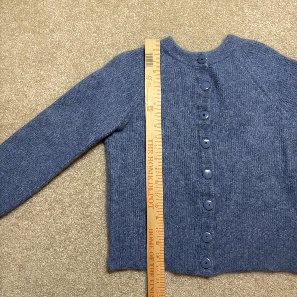 Sézane Cardigan Sweater Womens Medium 17x20 Blue Mohair Wool Button Made Italy - Picture 5 of 9
